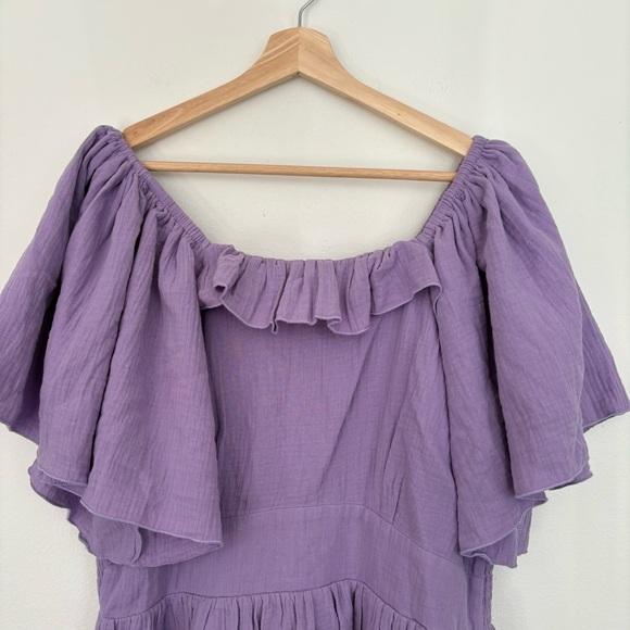 Ivy City Co. || Iris Tiered Ruffle Smocked Dress Lavender Purple XL - Picture 3 of 11
